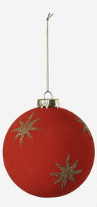 180 Degree Flocked Star Ball Ornament
