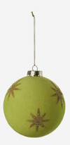 180 Degree Flocked Star Ball Ornament