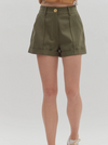 Entro Cuffed Olive Demin Shorts