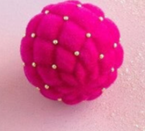 Glitterville Flocked Trapunto Ball Ornament