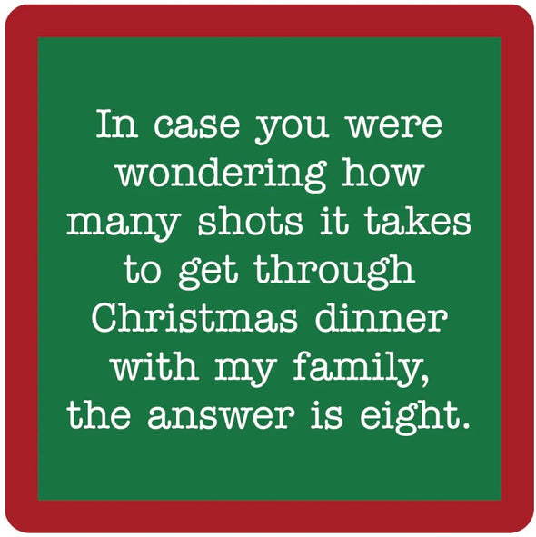 Drinks on Me XMAS Shots Coaster