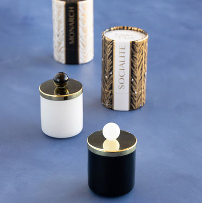 Glitterville Small B&W Candle Couturier