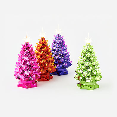 180 Degree Small Metallic Tree with LED lights