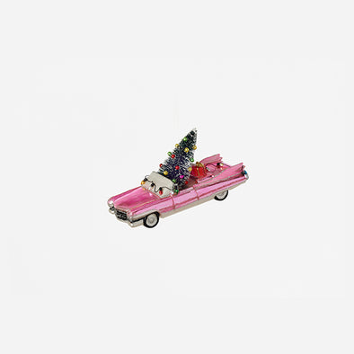 180 Degree Oversized Pink Cadillac with Tree Ornament