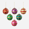180 Degree Plaid Ball Ornament