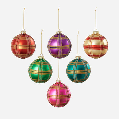 180 Degree Plaid Ball Ornament