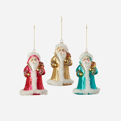 180 Degree Leopard Coat Santa Ornament