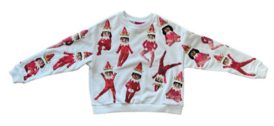 QOS Kids White Elf on the Shelf Sweatshirt