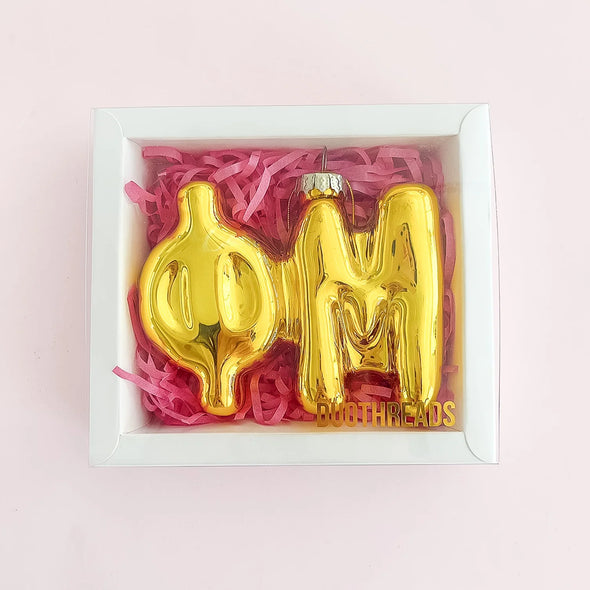 Duo Threads Phi Mu Gold Bubble Letter Sorority Ornament