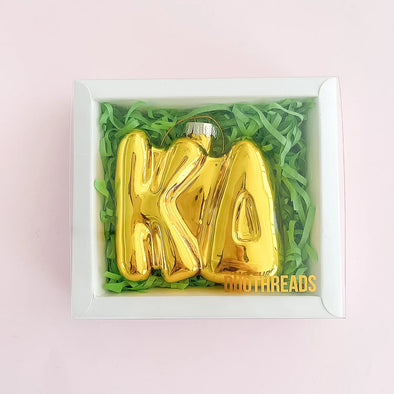 Duo Threads Kappa Delta Gold Bubble Letter Sorority Ornament