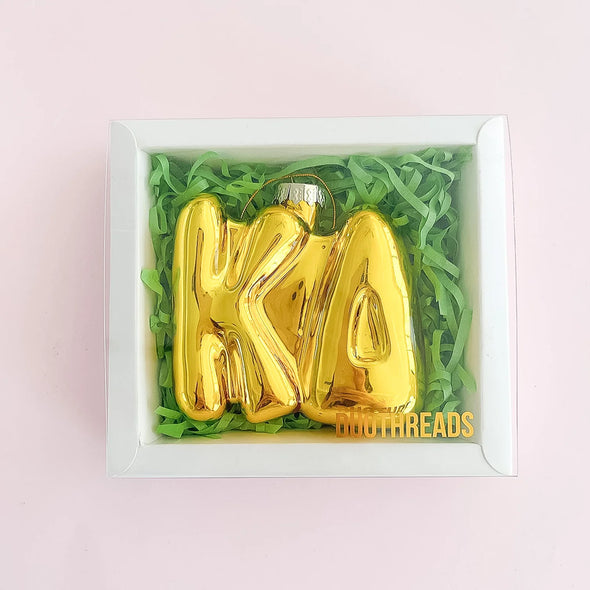 Duo Threads Kappa Delta Gold Bubble Letter Sorority Ornament