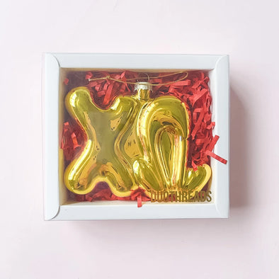 Duo Threads Chi Omega Gold Bubble Letter Sorority Ornament