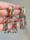 Louie Love Acrylic Colorful Confetti Christmas Celebration Earrings