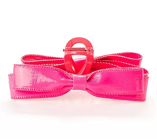 Violet & Brooks Paige Bow Hair Claw Clip- Hot Pink