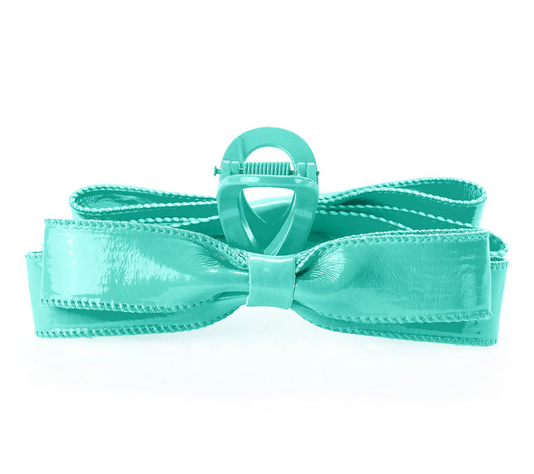 Violet & Brooks Paige Bow Hair Claw Clip- Turquoise