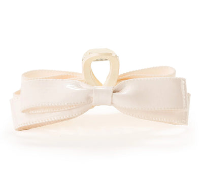 Violet & Brooks Paige Bow Hair Claw Clip- White