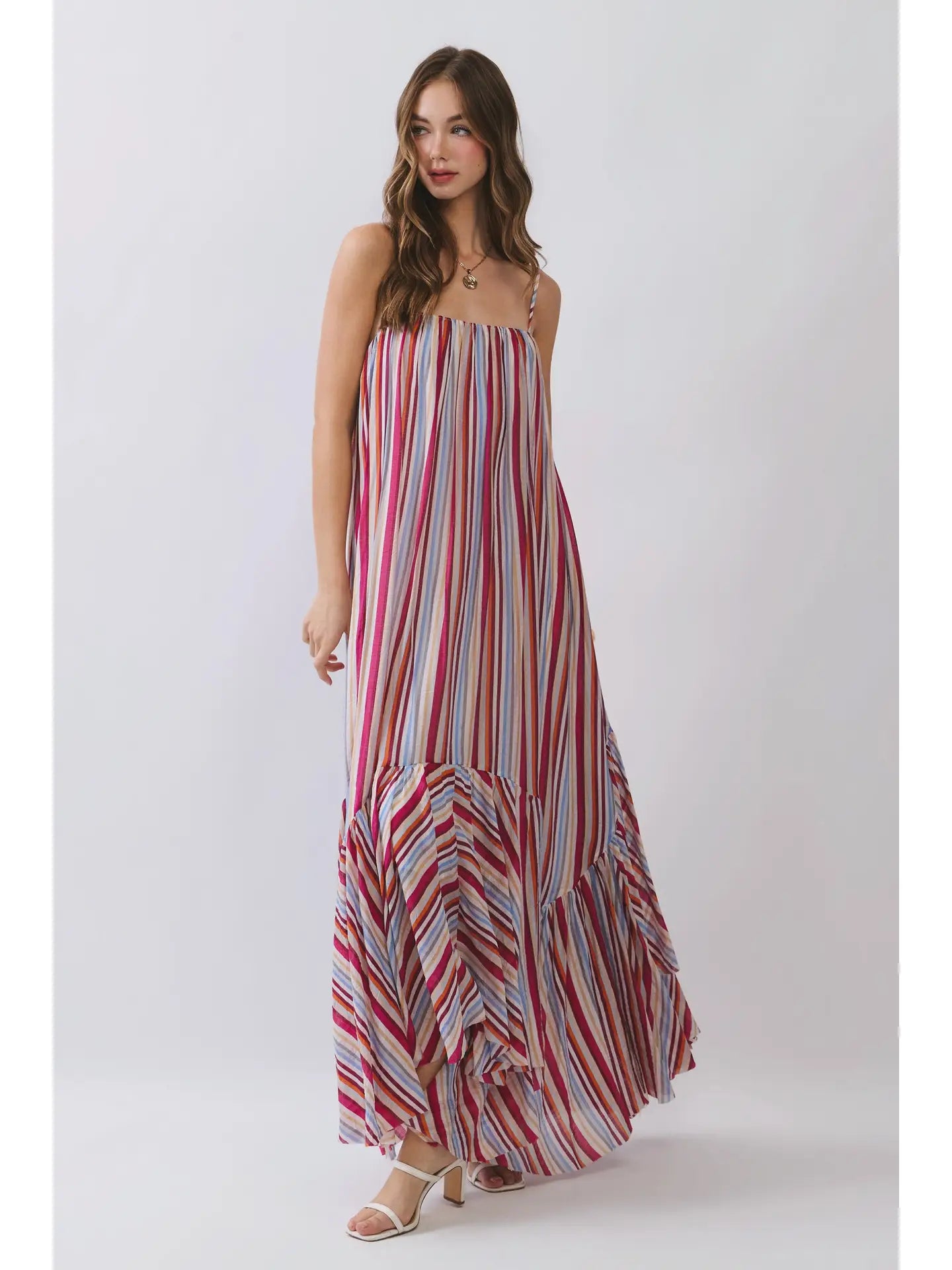asymmetrical tiered dress Bali Asymmetrical Tiered Dress SILKROSE