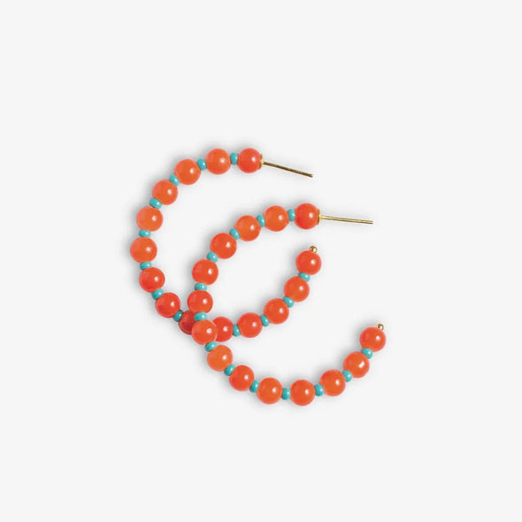 Ink + Alloy Angela Hoops- Coral