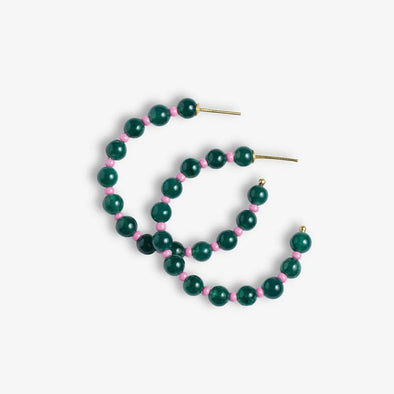 Ink + Alloy Angela Hoops- Emerald