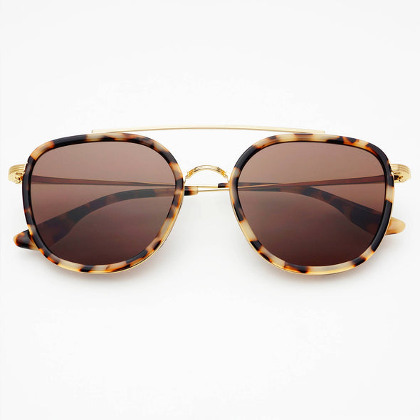 Freyers Milky Tortoise and Brown Weston Acetate Round Unisex Sunglasses