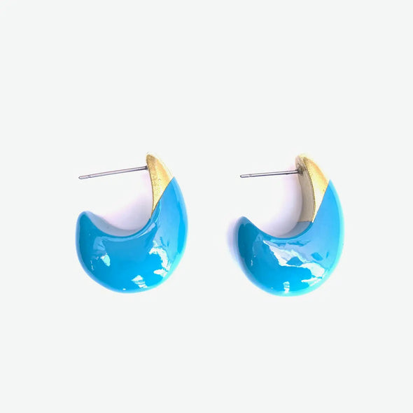 Accessory Jane Lacqured Teardrop Earrings- Peacock