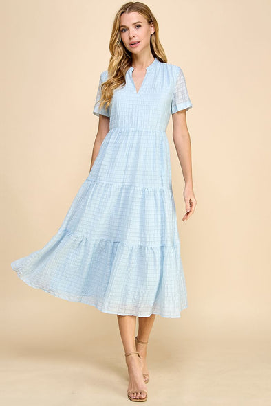 TCEC Textured Baby Blue Dress