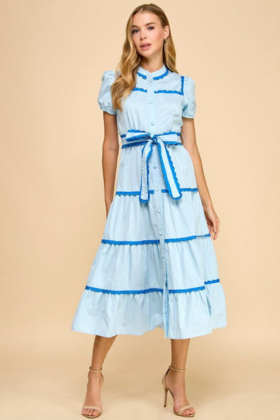 knee length dresses for ladies Charleston Ruffle Velvet Midi Dress Emerald / S by Sugarlips main image 1