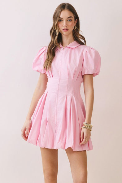 TCEC Baby Pink Fit & Flare Mini Dress