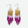 Ink+Alloy Claire Ombre Beaded Fringe Earrings Magenta