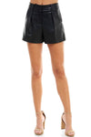 TCEC Blake Leather Shorts- Black