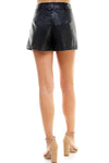 TCEC Blake Leather Shorts- Black