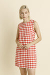 Aureum Gingham Mini Dress With Buttons