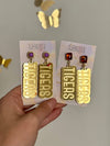 Louie Love Gold Acrylic Louisiana State GameDay LSU Tigers Earrings