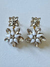 Louie Love Beaded White Snowflake Poinsettia Christmas Earrings