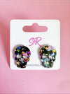 Midnight Confetti Acrylic Skull Stud Earring