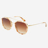 Freyers Weston Pink Pearl and Brown Acetate Round Unisex Sunglasses