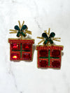 Louie Love Christmas Jewelry Beaded Green Red Holiday Present Earrings
