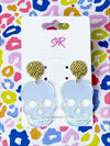 Iridescent Acrylic Skull Dangle Earring