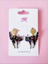 Midnight Confetti Acrylic Scaredy Cat Dangle Earring