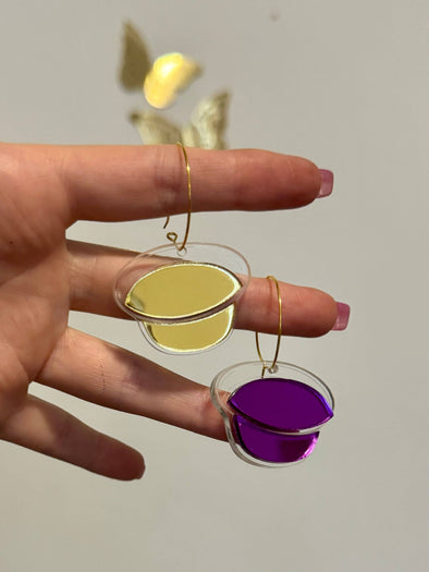 Louie Love Purple & Gold Baseball Omaha Jello Shot LSU Gameday Earrings