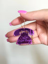 Louie Love Purple Acrylic Louisiana State Calling Baton Rouge Earrings