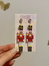 Louie Love Acrylic Print Christmas Nutcracker Earrings