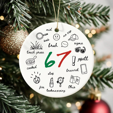Gen Z Teen Slang Ceramic Ornament