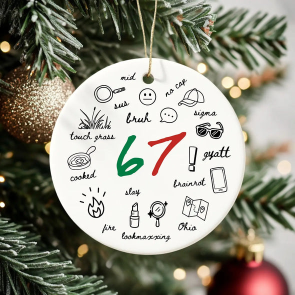 Gen Z Teen Slang Ceramic Ornament
