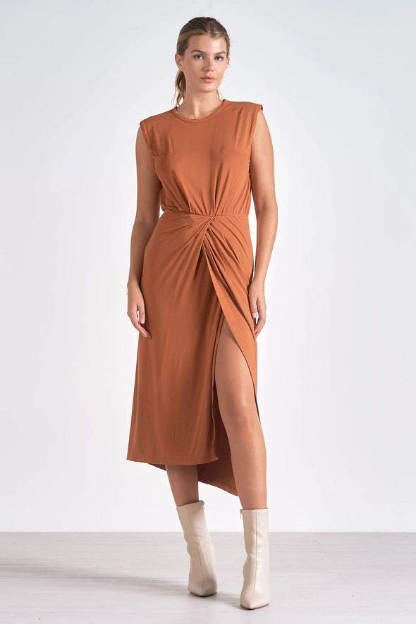 Elan Burnt Orange Sleeveless Dress