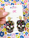Midnight Confetti Acrylic Skull Dangle Earring