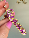 Louie Love Gold Acrylic Geaux Louisiana State LSU Tigers Earrings