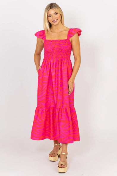 Karlie Pink Zebra Maxi Dress