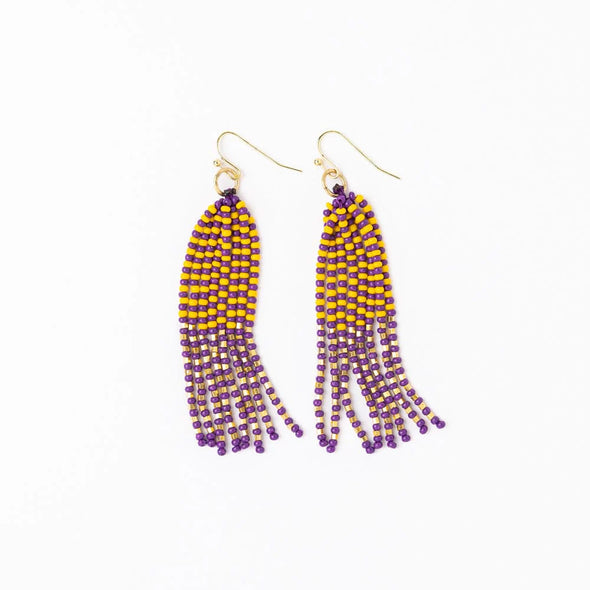 Ink+Allow Gameday Tassel Alternating Seed Bead Earrings