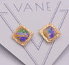 Vane Hannah Painted Mardi Gras Earrings